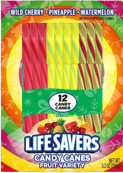 LIFESAVERS 'Fruit Variety' Candy Canes Zuckerstangen 12 Stück 150 gr